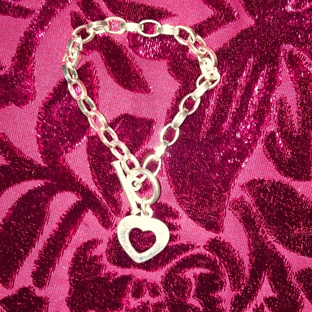 Silpada Sterling Silver Heart Toggle Bracelet